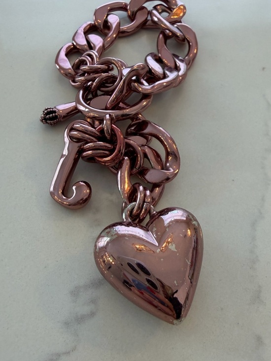 Juicy Couture Rose Gold Heart Charm Link Bracelet - Picture 4 of 4